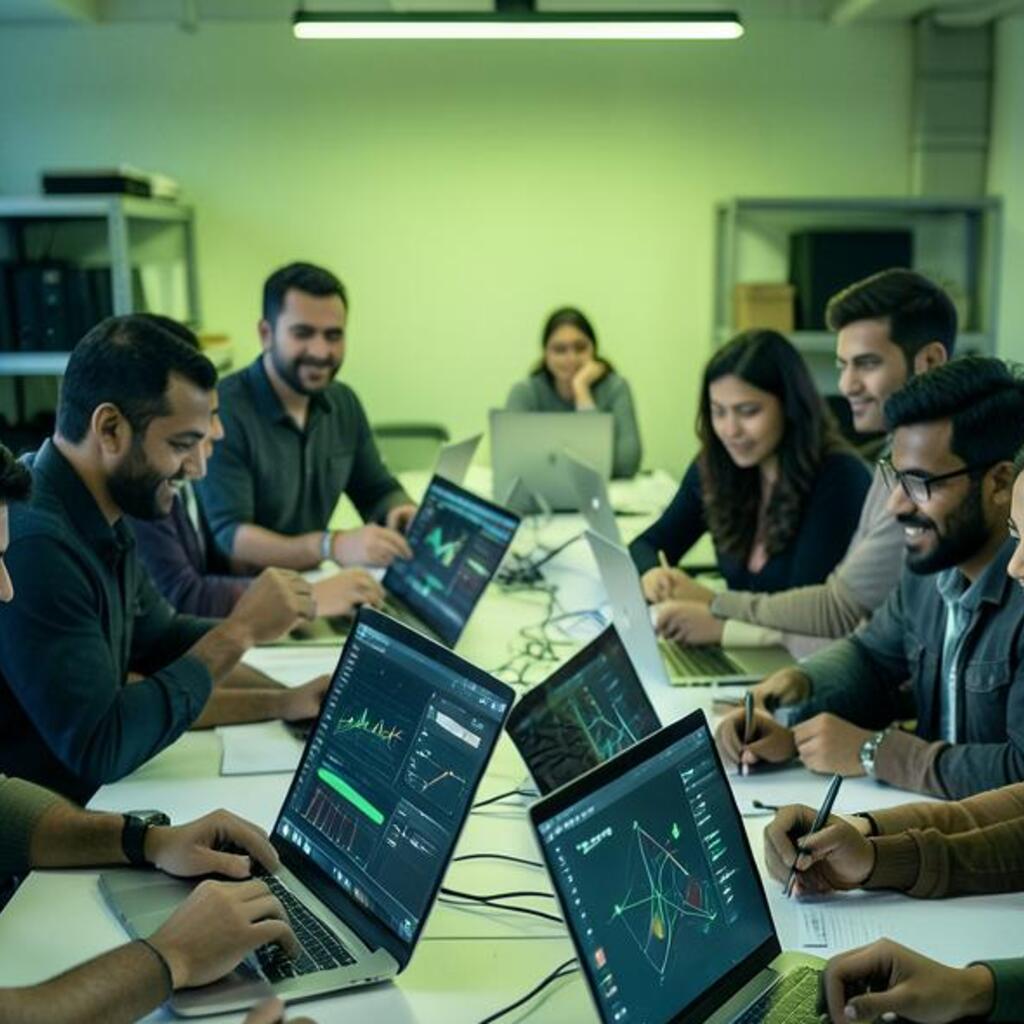 Indian professionals collaborating at an AI hackathon